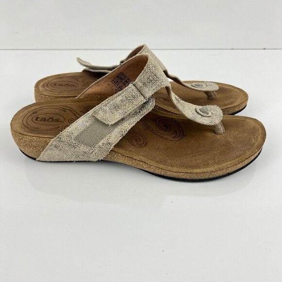 Taos Footwear Women's Lucy Wedge Sandal Silver Metallic size 42 11-11.5 M - Picture 2 of 12